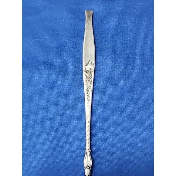 WHITING Sterling 9" Long Handled Lettuce Fork Pickle Bar Barware Cucumber Vine - Picture 7 of 7